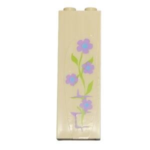 LEGO 1x2x6 Tan Brick Lavender Flowers 2454pb084 41051 Meridas‎ Highland Games